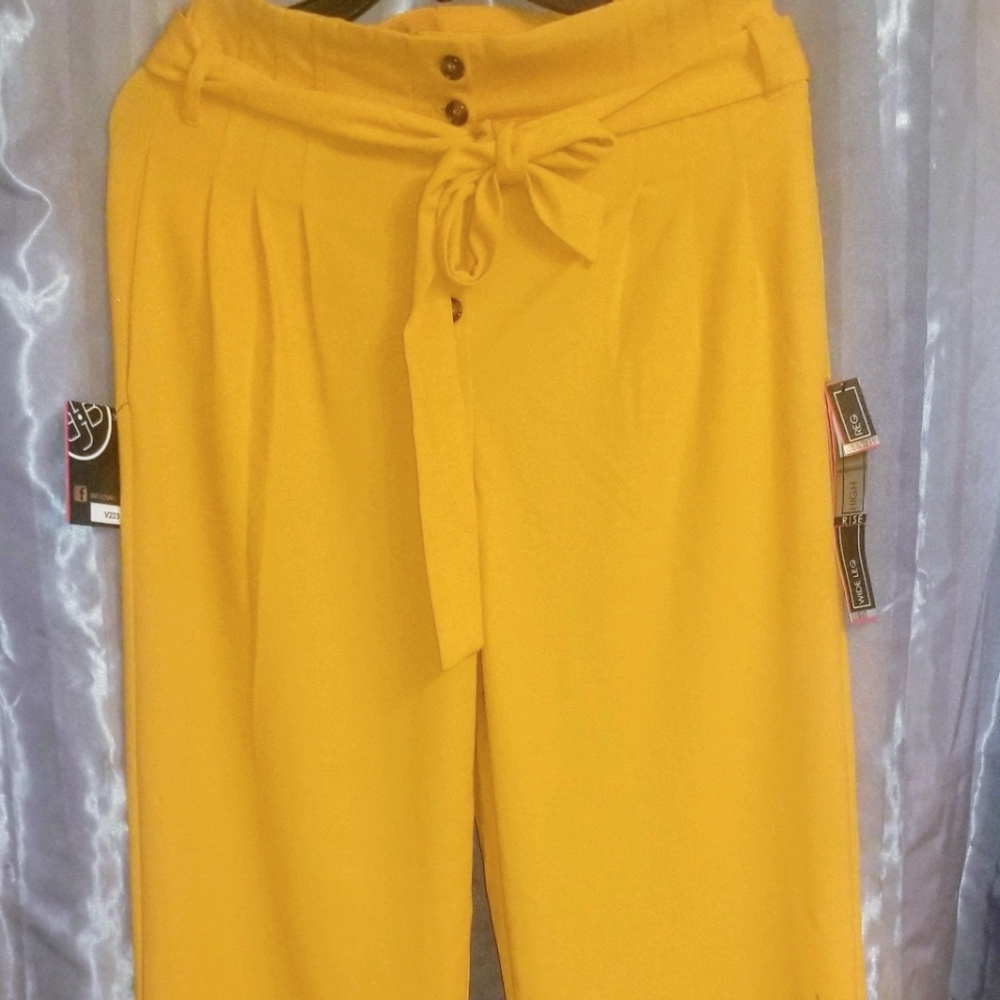 NWT BBJ paperbag, sz L wide leg pants